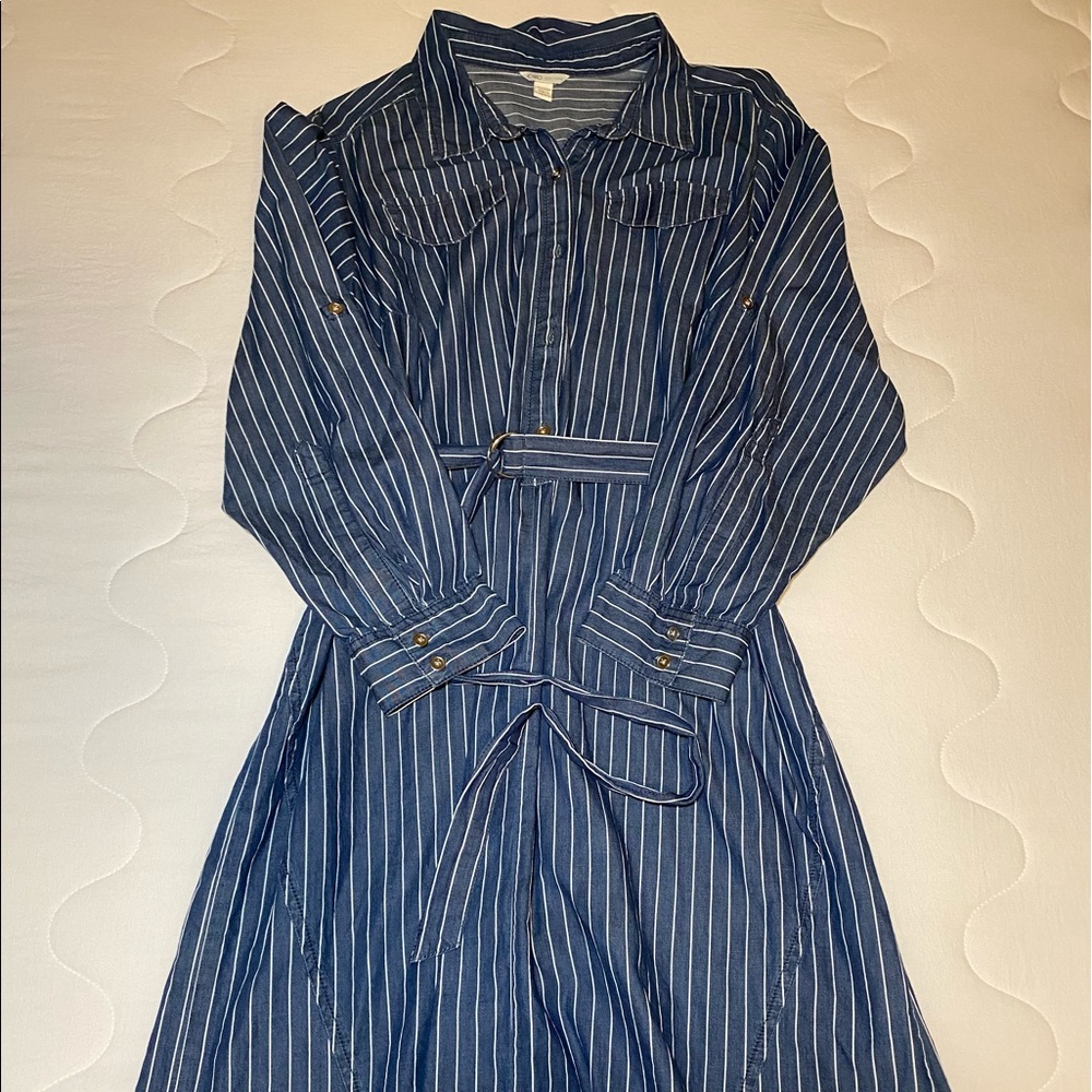striped dress w/belt